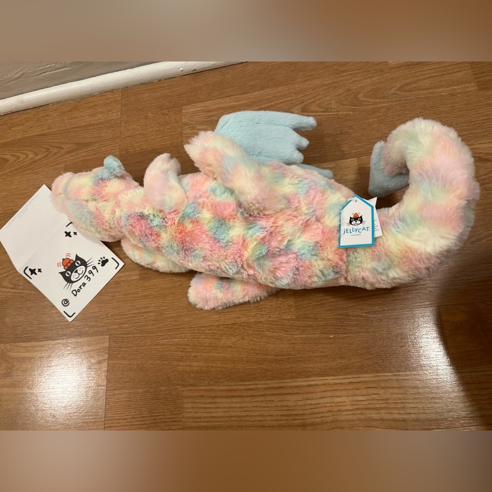 Jellycat Authentic Lazulia Dragon Large NWT Plush Soft Toy 19.7” Rare - Picture 4 of 6